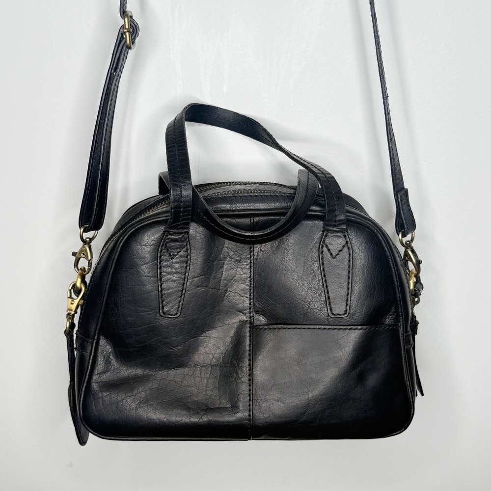 Born Leather Satchel Crossbody Bag Black minimalist Purse capsule wardrobe boho